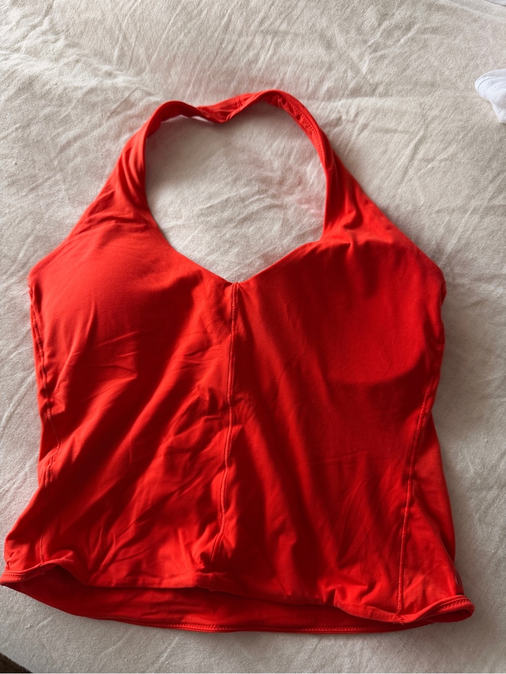 Lululemon Wundermost Ultra-Soft Nulu Halter Tank Top size small red cherry ember